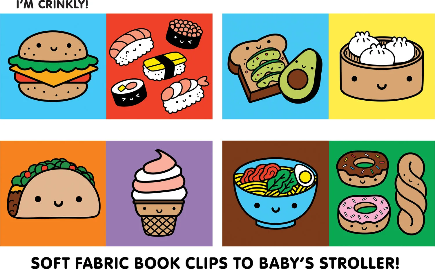 Foodie Baby Crinkle Stroller Book